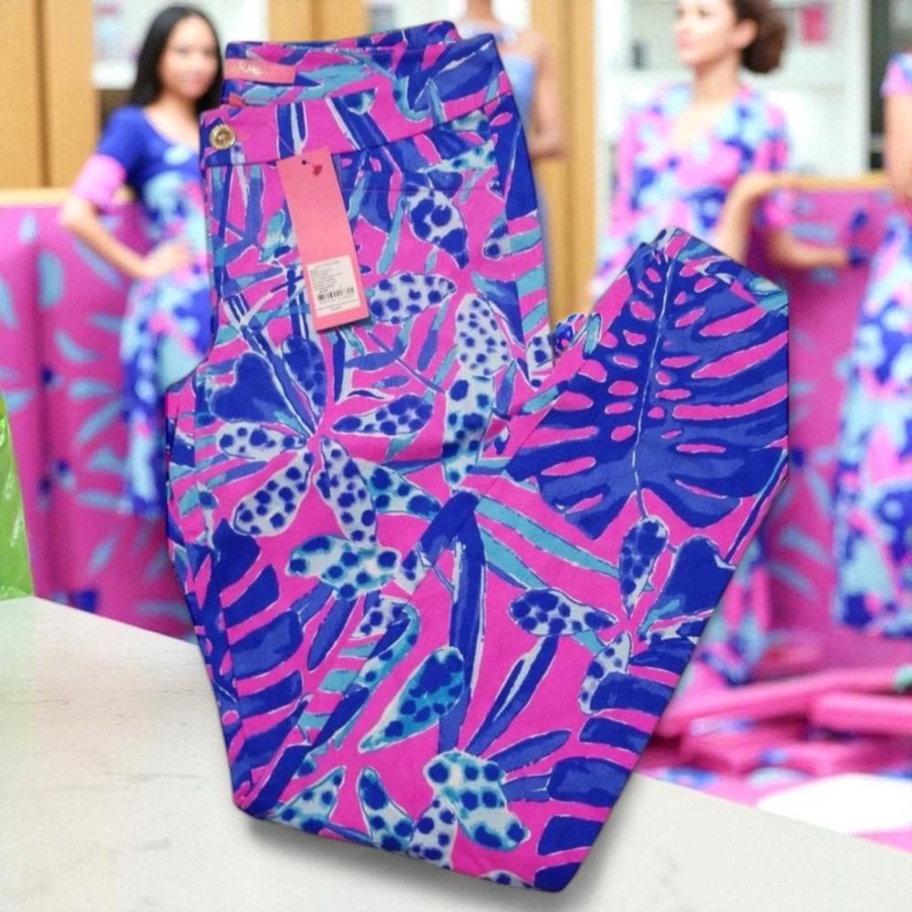 NWT Lilly Pulitzer Kelly Skinny Pant Bougainvillea Pink Cliffside
Garden